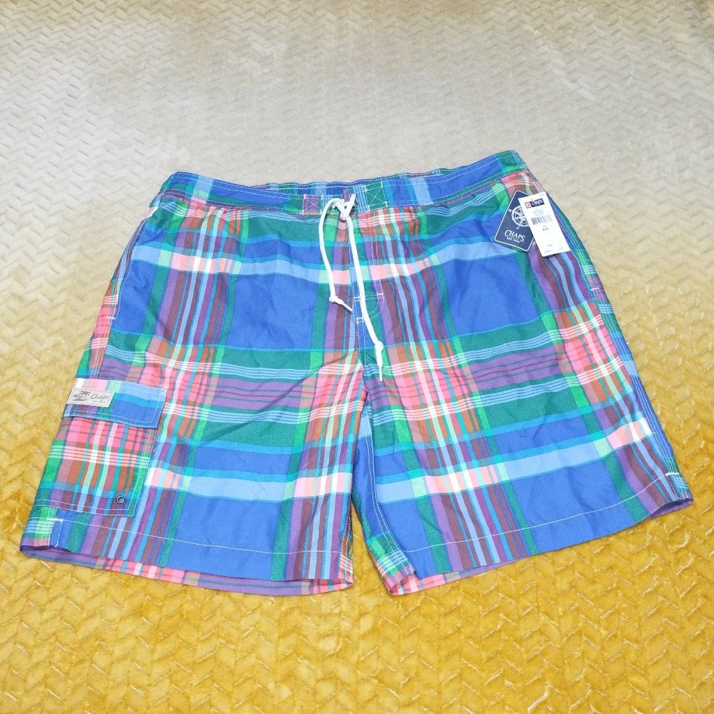 Men's Chaps Mesh Lined Swim Trunks. Size XXL/TTG/EEG NWT-Retail $50.00.